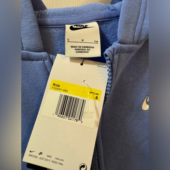 Nike Kids Sportswear Club Fleece Full Zip Hoodie size S - Picture 5 of 5